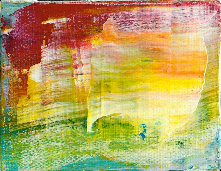 004 - Sonnenuntergang am Meer, Acryl auf Leinwand, 7x9cm 004