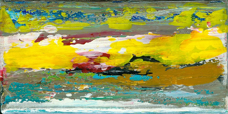 006 - Sonnenuntergang am Meer, Acryl auf Leinwand, 10x20cm 006