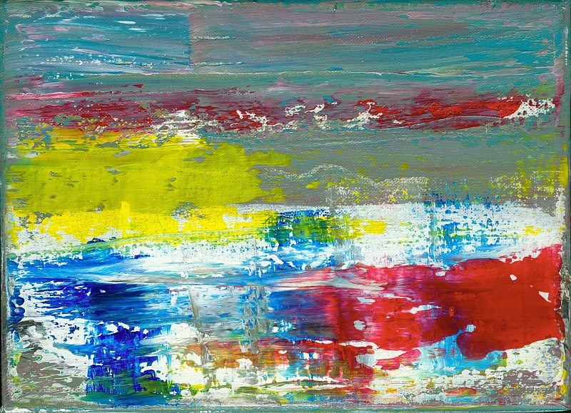 007 - Sonnenuntergang am Meer, Acryl auf Leinwand, 13x18cm 007